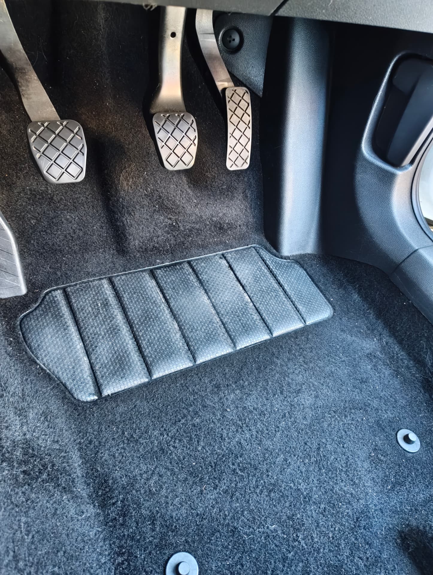Golf driver footwell and pedals clean after the deep clean