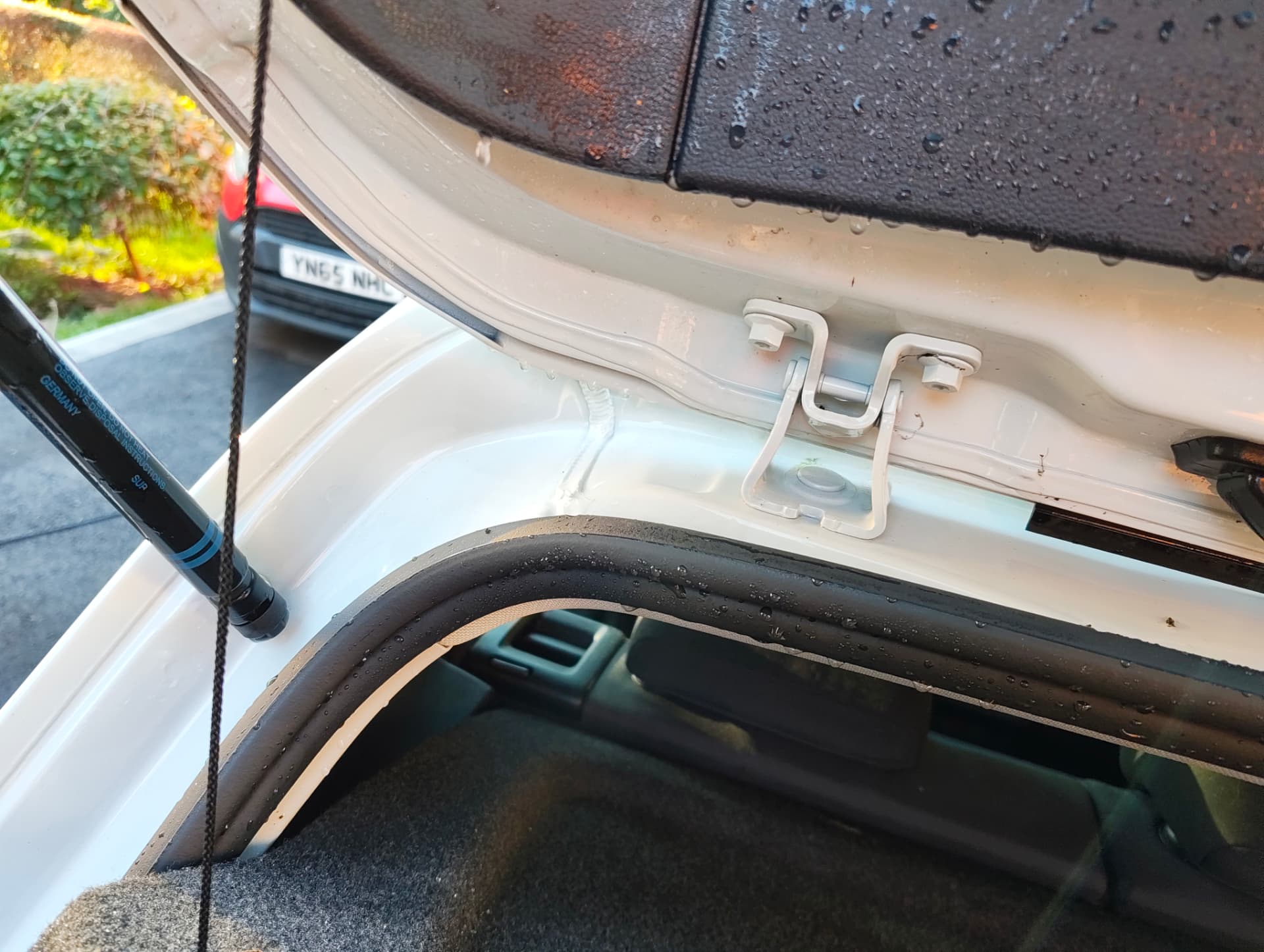 Golf hatch hinge and jamb rinsed after decontamination